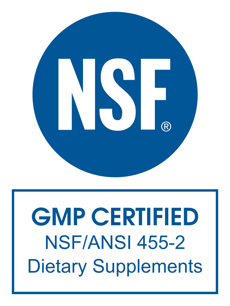 NSF GMP Certified NSF/ANSI 455-2 Dietary Supplements badge